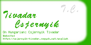 tivadar csjernyik business card